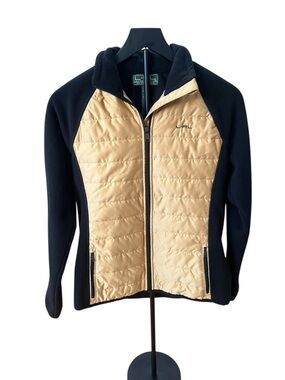 L-RL Lauren Active Ralph Lauren Women’s Jacket Black Gold Medium Fleece